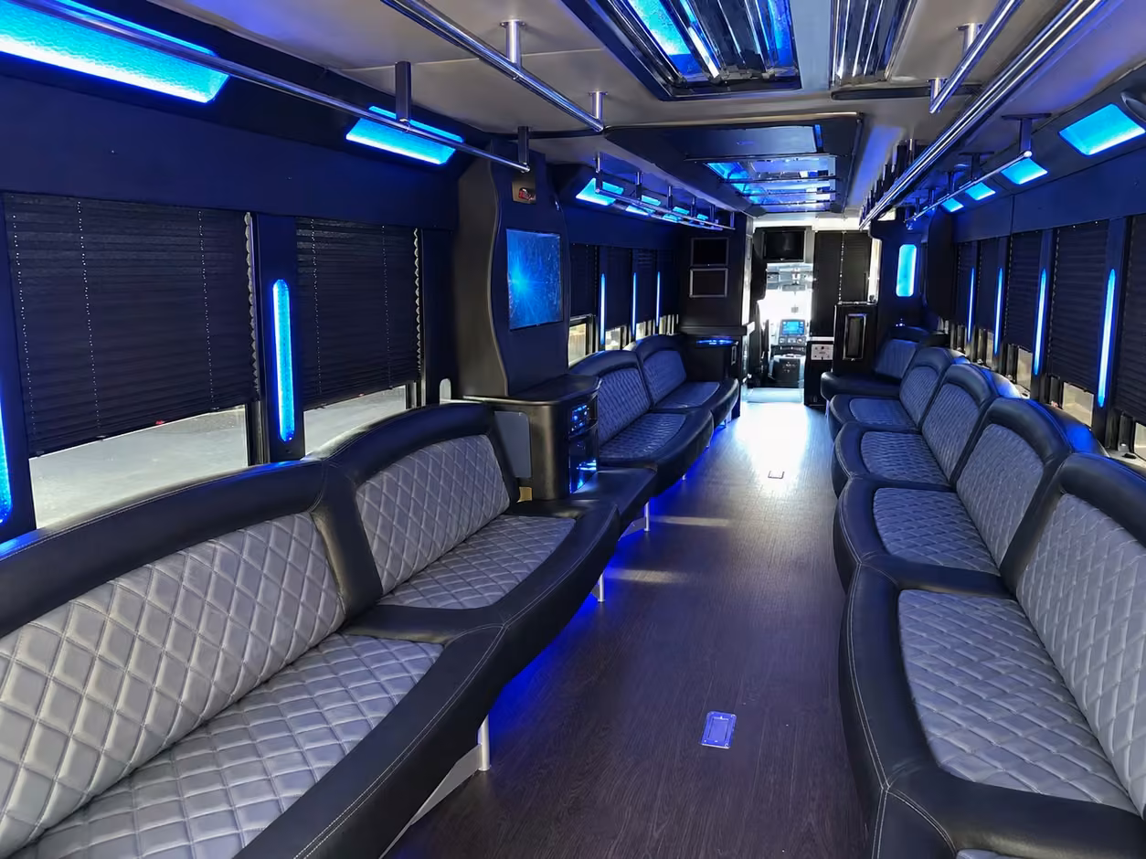 15 passenger party bus inside