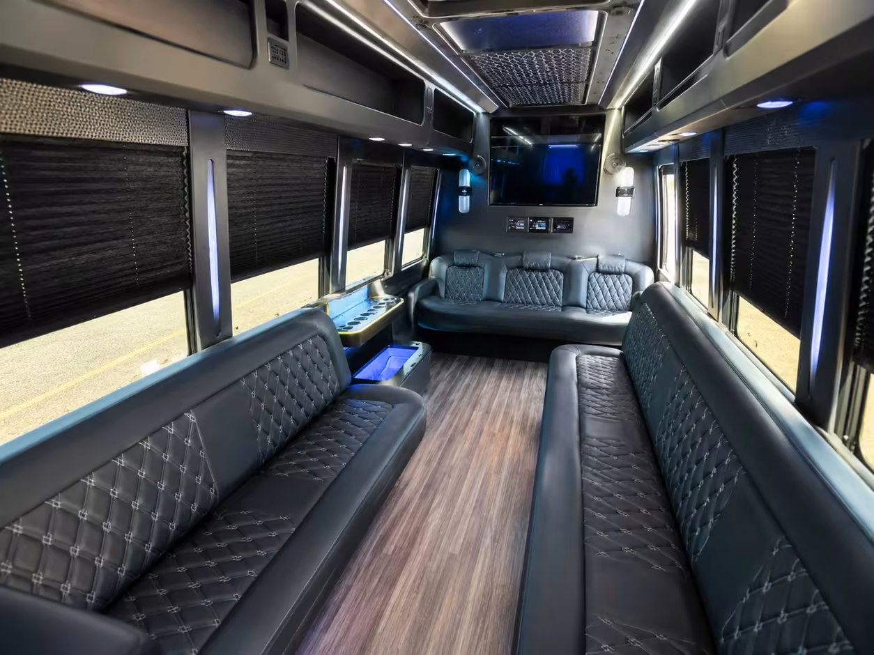 18 passenger party bus interior