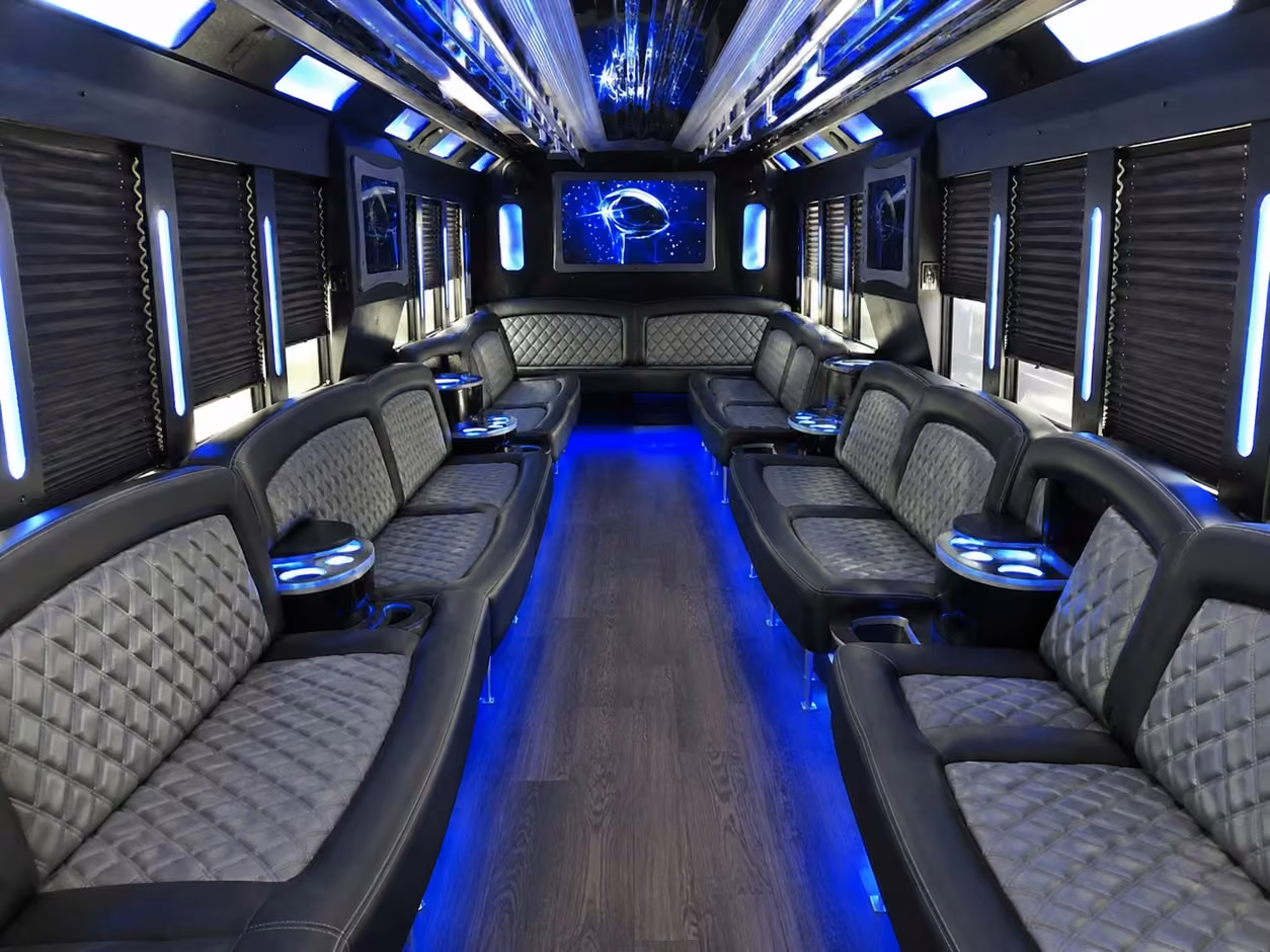 20 passenger party bus interior
