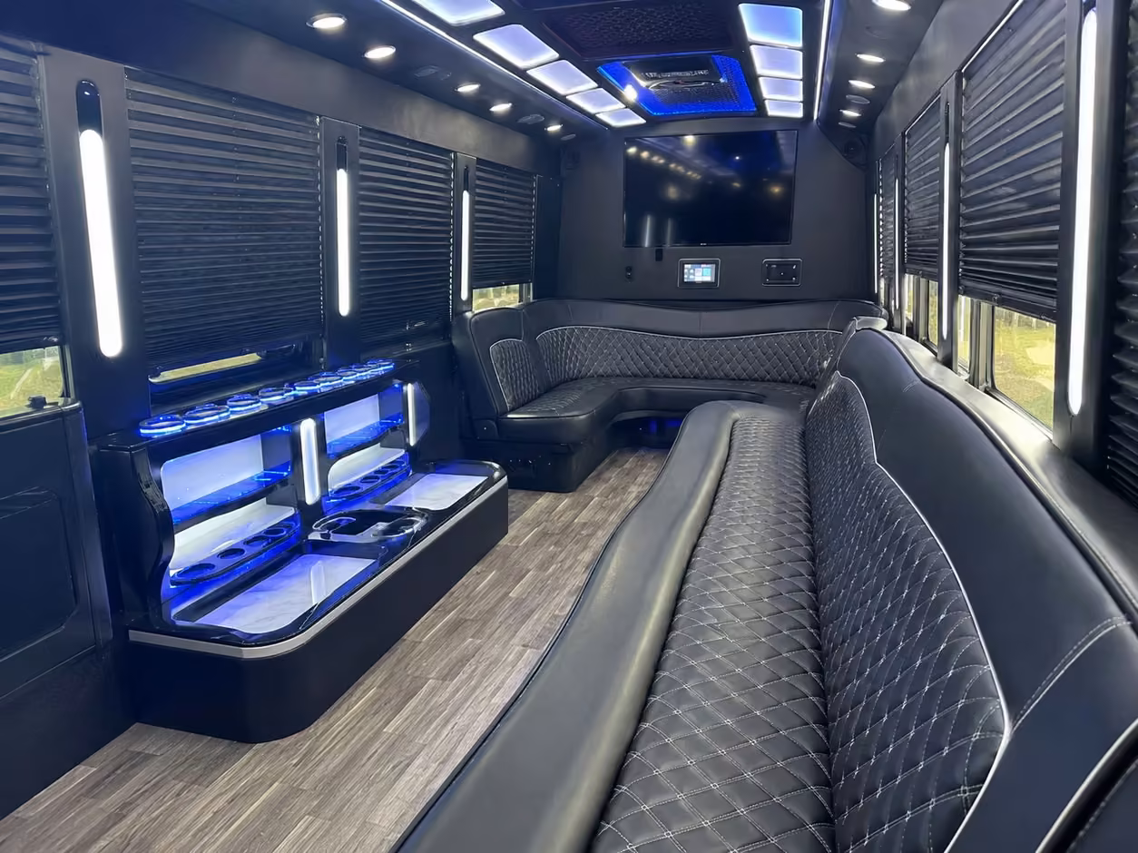 25 passenger party bus inside