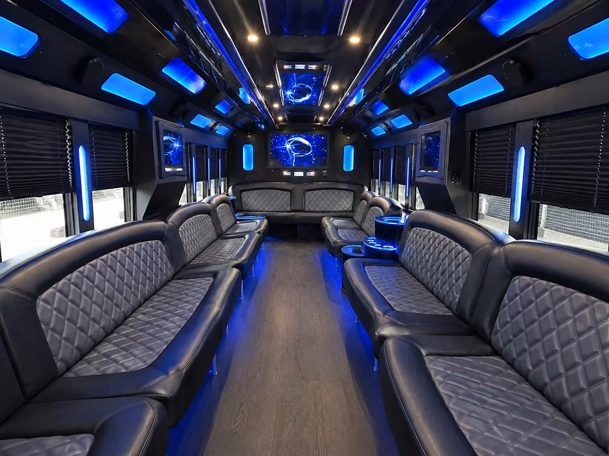 25 passenger party bus interior