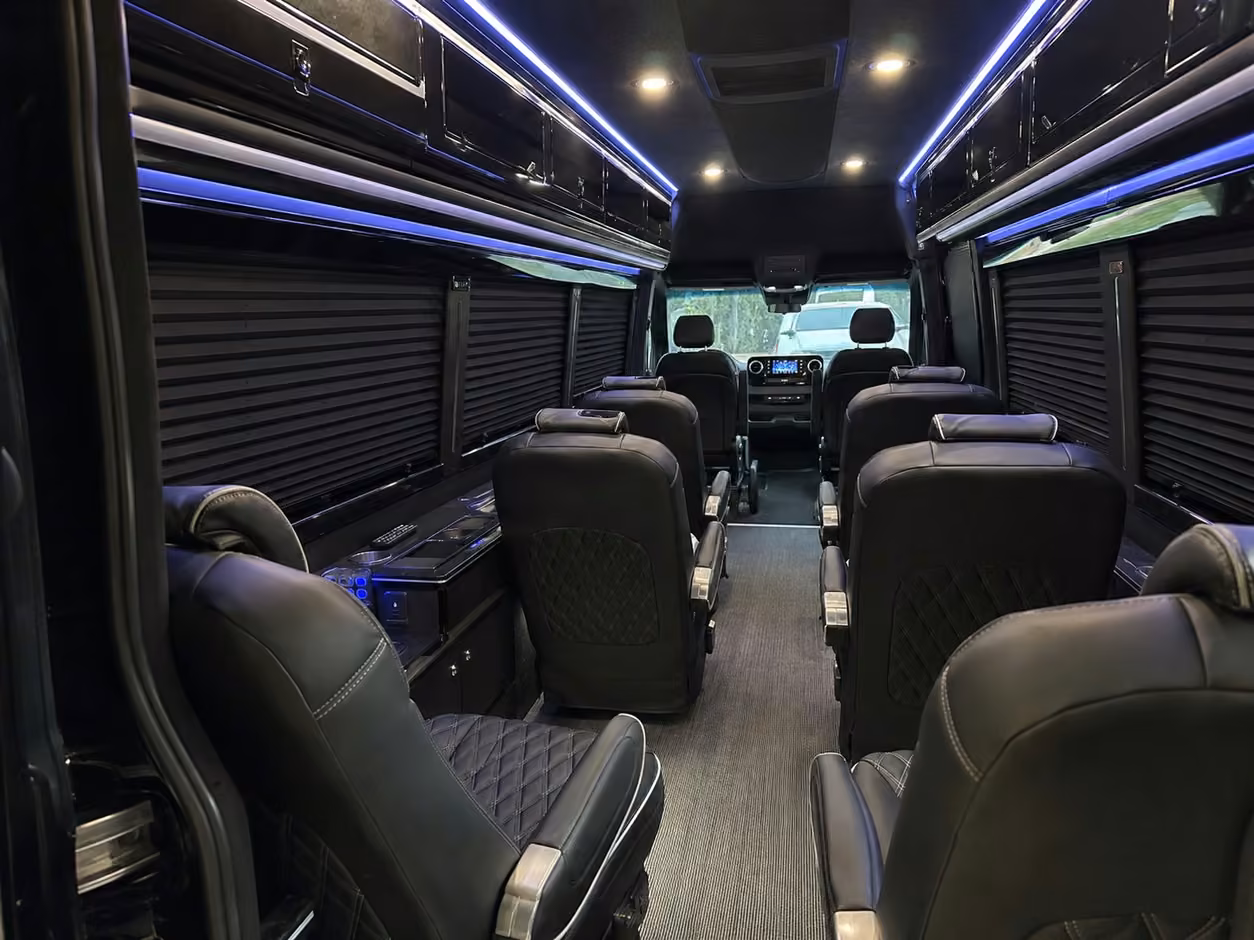 sprinter van rental with driver interior